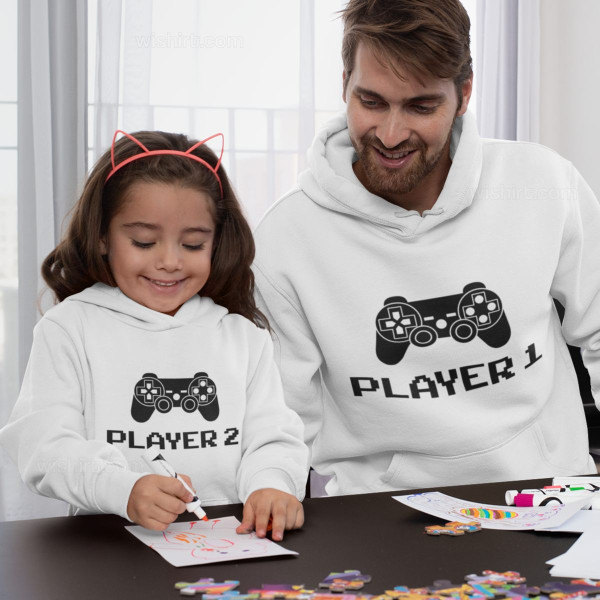 Matching Player Hoodie Set for Dad and Kids
