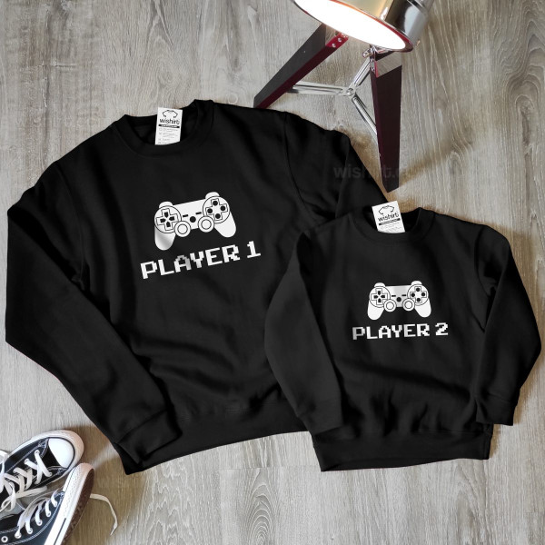 Matching Player Sweatshirts Set for Dad and Kids