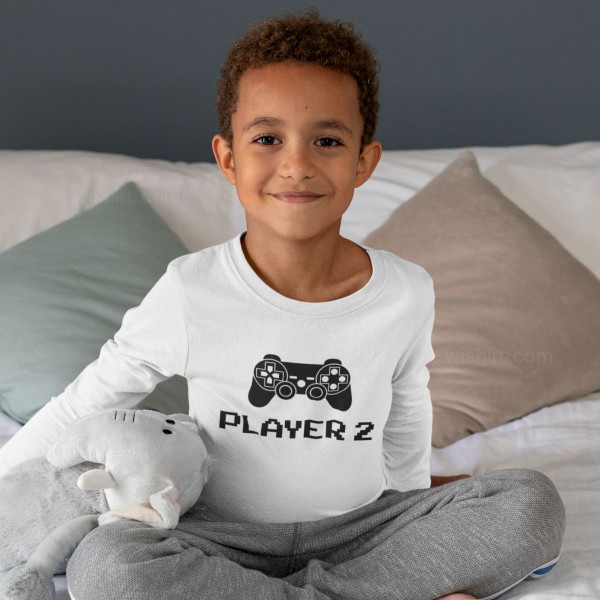 Matching Player Long Sleeve T-shirt Set for Dad and Kids