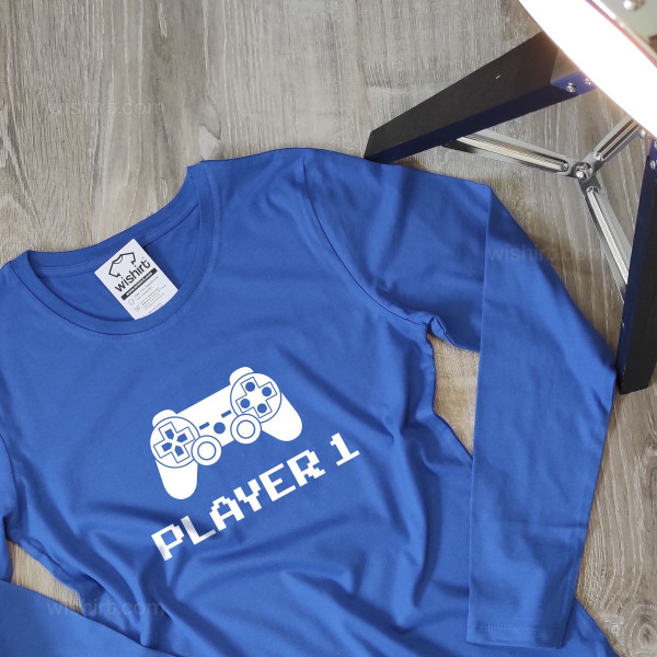 T-shirts Manga Comprida a Combinar Player para Mãe e Filhos