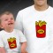T-shirts Chips Large Small para Pai e Filho Bebé Roupa a Combinar