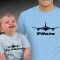 T-shirts a combinar Piloto Co-piloto Aviões para Pai e Bebé
