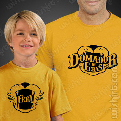 Conjunto de t-shirts Pai e Filho Domador de Feras - Prenda para Pai