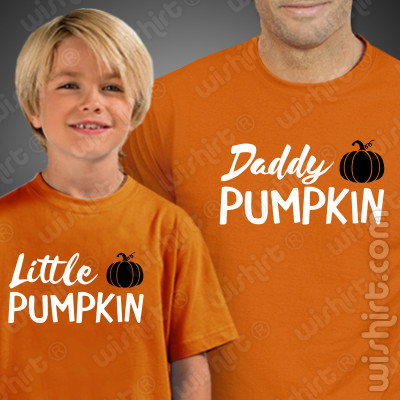Conjunto Pai e Filho Daddy Pumpkin Little Pumpkin - Halloween