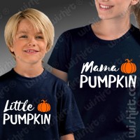T-shirts Mama Pumpkin Little Pumpkin Mãe e Filho