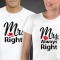 T-shirts a Combinar para Namorados Mr. Right Mrs. Always Right