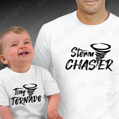 T-shirts a condizer para Pai e Bebé Tiny Tornado - Storm Chaser