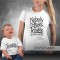 T-shirts a combinar para Mãe e Bebé Nobody Loves Trouble as Much as Me