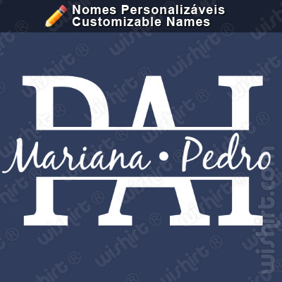 T-shirt para o Pai Personalizada com os Nomes dos Filhos