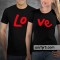 T-shirts Love Conjunto de 2 tshirts edição especial Dia dos Namorados, Homem e Mulher