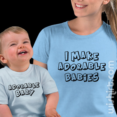 Conjunto de t-shirts a condizer para Mãe e Bebé I Make Adorable Babies
