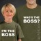 T-shirts Who's the Boss - Pai/Filho, Conjunto de uma t-shirt de homem + uma t-shirt de criança