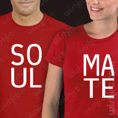 Conjunto 2 t-shirts Soulmate. Conjunto de 2 tshirts edição especial Dia dos Namorados, Homem e Mulher