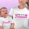 T-shirts Mãe de uma Princesa - Bebé, Conjunto de uma t-shirt de mulher + uma t-shirt de bebé