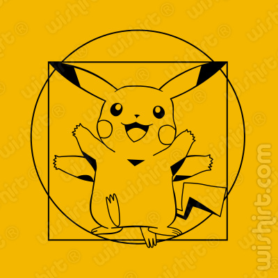 T-shirt Da Vinci Pikachu Vitruvian Pokémon