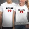 Conjunto 2 t-shirts Beauty & Beast. Conjunto de 2 tshirts edição especial Dia dos Namorados, Homem e Mulher