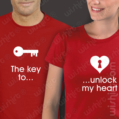 Conjunto 2 t-shirts The key to unlock my heart. Conjunto de 2 tshirts edição especial Dia dos Namorados, Homem e Mulher