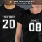 Conjunto 2 t-shirts Together Since Data Personalizável. Conjunto de 2 tshirts edição especial São Valentim, Homem e Mulher
