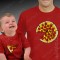 T-shirts Pizza Slice Bebé, Conjunto de uma t-shirt de homem + uma t-shirt de bebé
