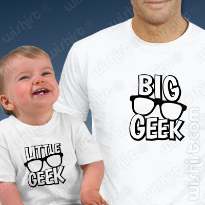 Conjunto de duas T-shirts para Pai e Bebé - Big Geek Little Geek