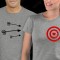 Conjunto de duas tshirts Flechas Alvo. Conjunto de 2 tshirts edição especial Presente Dia dos Namorados