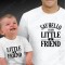 T-shirts Say Hello to My Little Friend Pai e Bebé. Prenda Dia do Pai, conjunto de uma t-shirt de homem + uma t-shirt de bebé